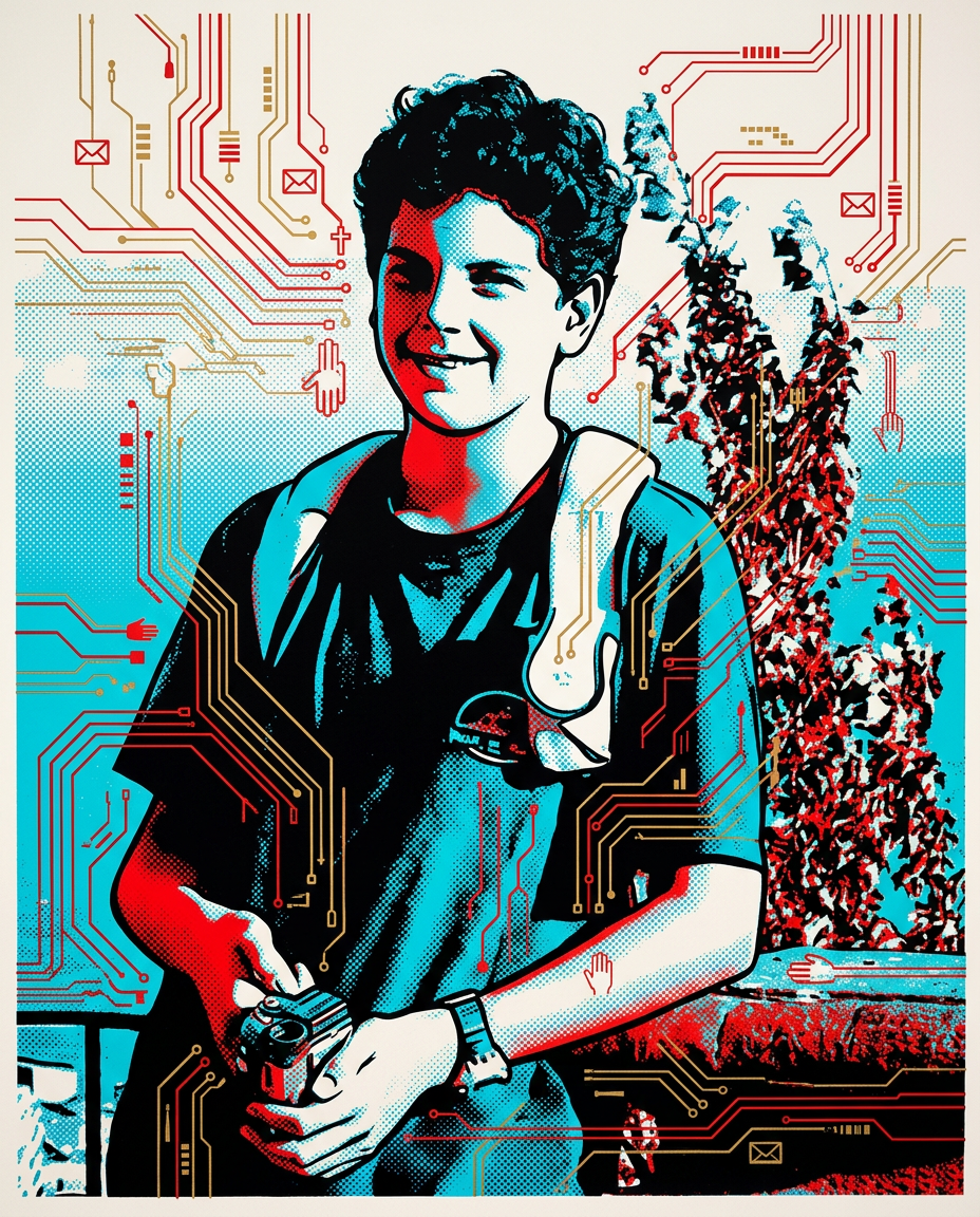 Connessione — studio Pop Art dedicato a Carlo Acutis